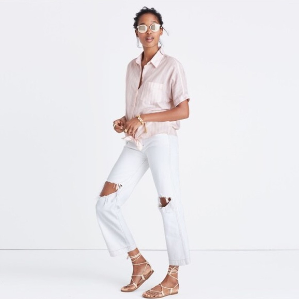 Madewell Short Sleeve Tie-Front Shirt